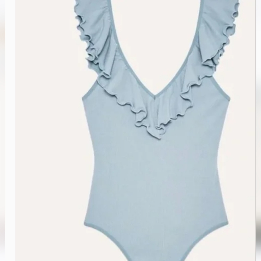 Aritzia Wilfred Danette Bodysuit Blue Size Small - Picture 2 of 8